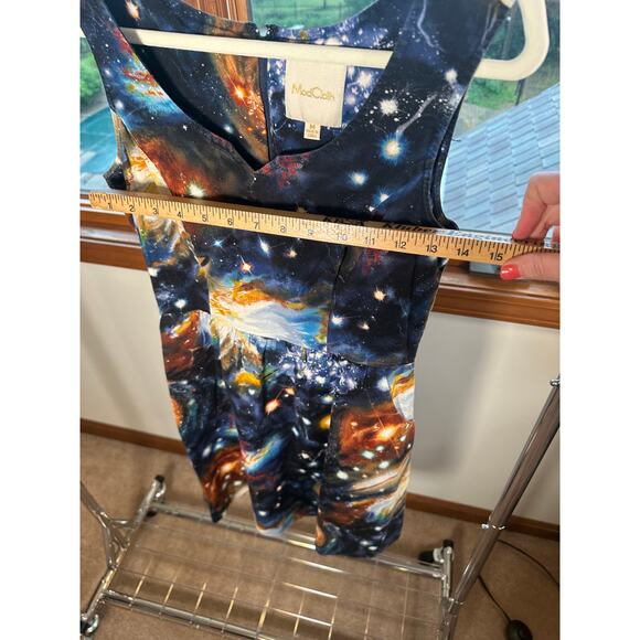 Modcloth Women's Blue Sleeveless Galaxy Universe Skater Dress Size Medium - Picture 9 of 9